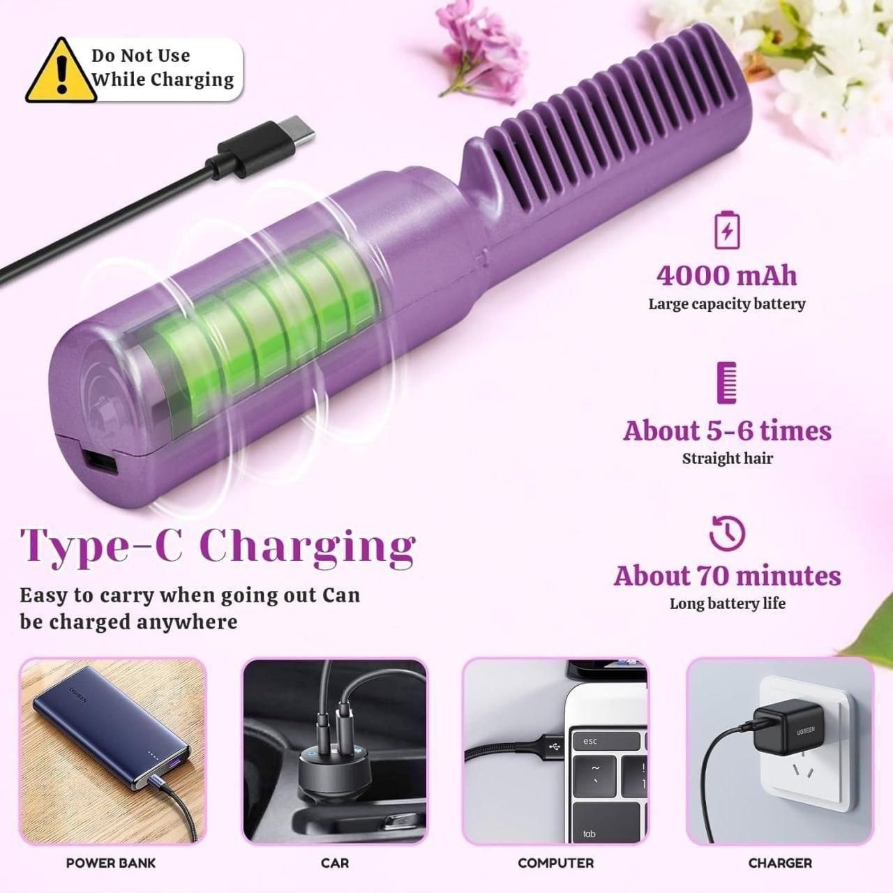 Portable Mini Hair Straightener (Rechargable)
